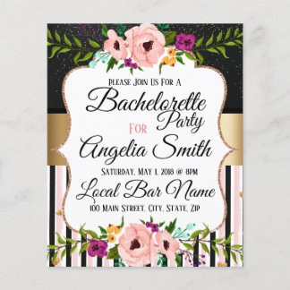 Rustic  Floral Wedding Bachelorette Party Card