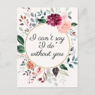 Rustic Floral Wedding Bridesmaid Proposal Card