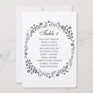 Rustic floral wedding. Country kraft seating chart Invitation