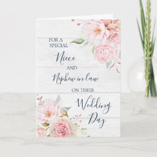 Rustic Floral Wedding Day Niece Nephew in Law Thank You Card