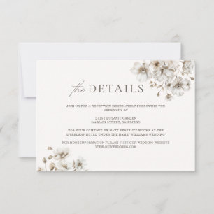 Rustic Floral Wedding Details Enclosure Card