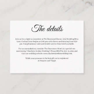 Rustic Floral Wedding Enclosure Card