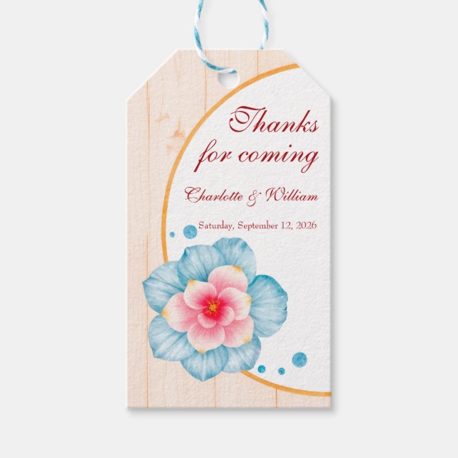 Rustic Floral Wedding Gift Tags (Front)