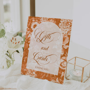 Rustic Floral Wedding Gifts & Cards  Pedestal Sign