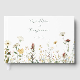 Rustic Floral Wedding Guest Book