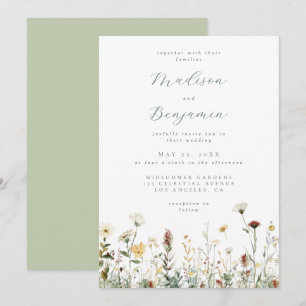 Rustic Floral Wedding Invitation