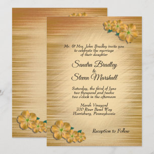 Rustic Floral Wedding Invitation