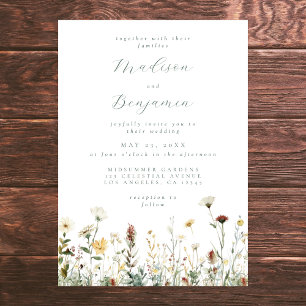 Rustic Floral Wedding Invitation