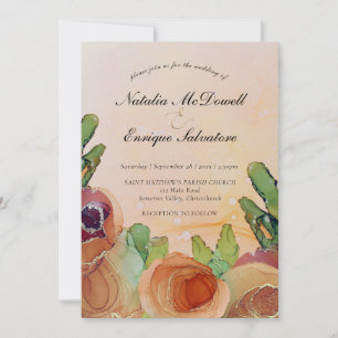 Rustic Floral Wedding  Invitation