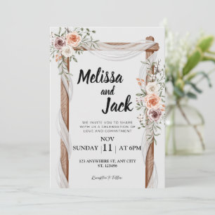 Rustic Floral Wedding Invitation