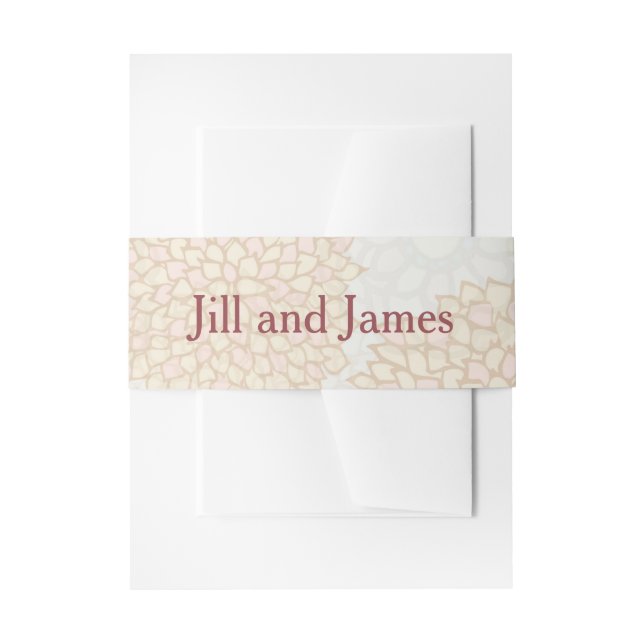 Rustic Floral Wedding Invitation Belly Band (Front Example)