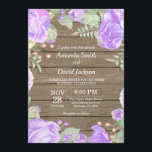 Rustic Floral Wedding Invitation Purple Watercolor<br><div class="desc">Rustic Floral Wedding Invitation. Purple Lavender Lilac Watercolor Floral Flowers. Rustic Wood Chalkobard Background. Printable Digital. For further customisation,  please click the "Customise it" button and use our design tool to modify this template.</div>
