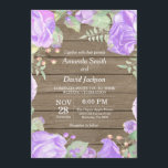 Rustic Floral Wedding Invitation Purple Watercolor<br><div class="desc">Rustic Floral Wedding Invitation. Purple Lavender Lilac Watercolor Floral Flowers. Rustic Wood Chalkobard Background. Printable Digital. For further customisation,  please click the "Customise it" button and use our design tool to modify this template.</div>