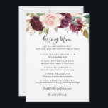Rustic Floral Wedding Kissing Menu Game Card<br><div class="desc">This rustic floral wedding kissing menu game card is perfect for a modern wedding reception. The design features beautiful and colourful hand-drawn flowers and foliage,  elegantly arranged into attractive bouquets.</div>