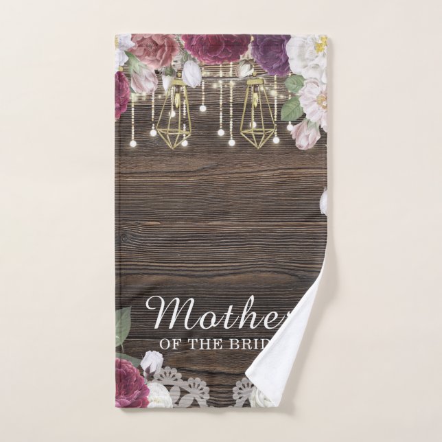Rustic Floral Wedding Mother of the Bride Hand Towel (Hand Towel)