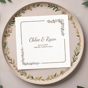 Rustic Floral Wedding Napkin