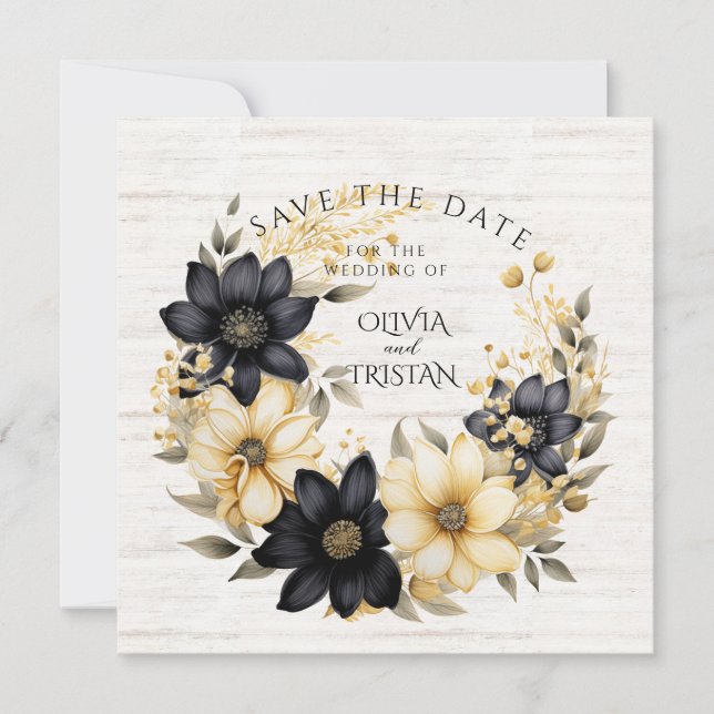 Rustic Floral Wedding Save The Date (Front)