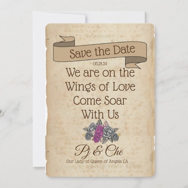 Rustic Floral Wedding  Save The Date (Front)