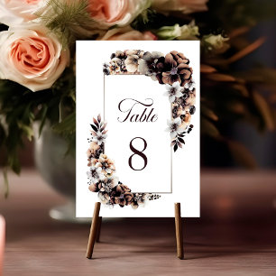 Rustic Floral Wedding Table Number