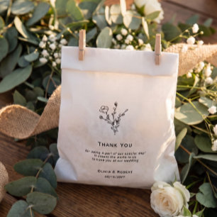 Rustic Floral Wedding Thank You  Favour Bag