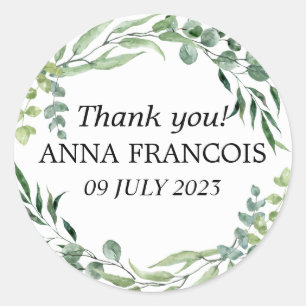 Rustic floral wedding Thank you sticker