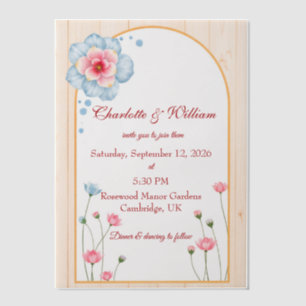 Rustic Floral Wedding Vellum Invitations