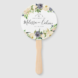 Rustic Floral Wedding Welcome Hand Fan