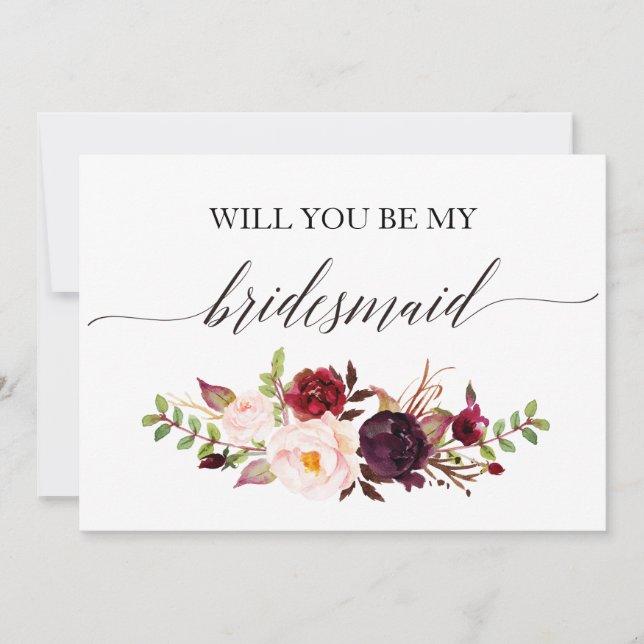 Rustic Floral Will you be my matron of honour-2 Invitation (Front)