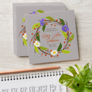 Rustic Floral Wreath Memorial Seed Envelope