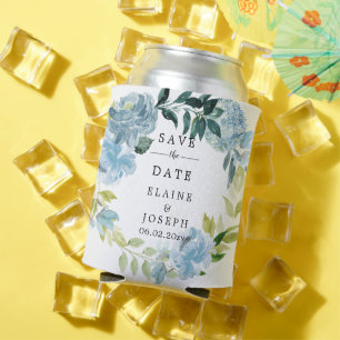 Rustic Floral Wreath Save The Date Photo Can Coole Cooler
