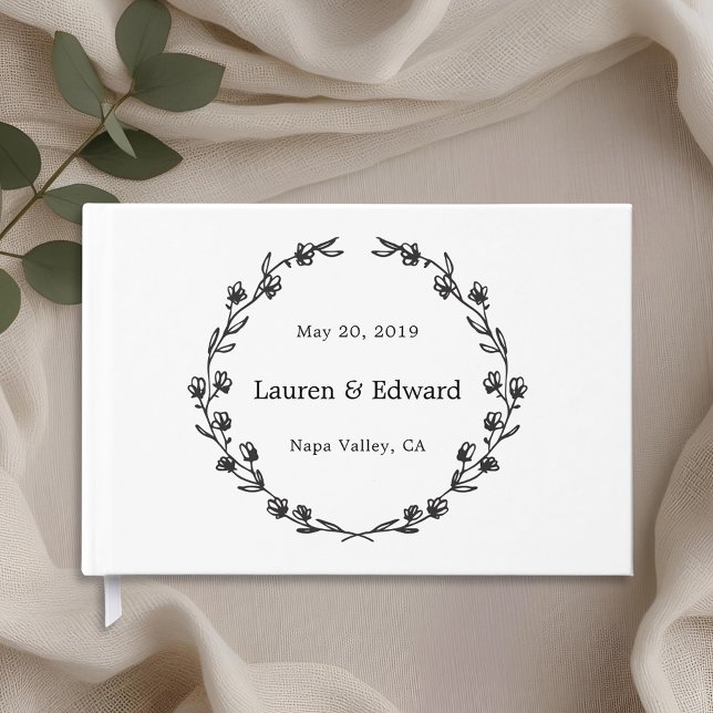 Rustic Floral Wreath Wedding Guest Book (Creator Uploaded)