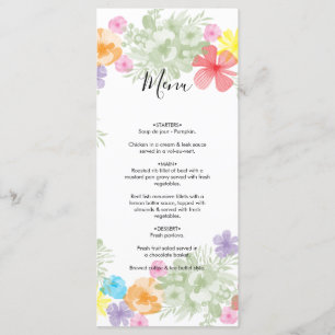 Rustic Floral Wreath Wedding Menu