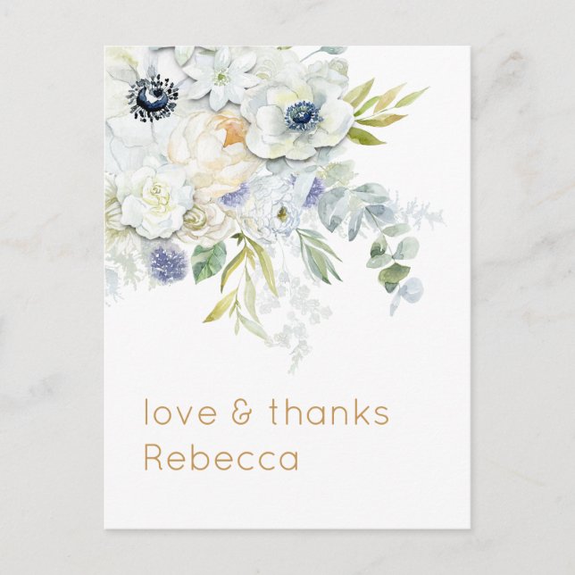 Rustic Florals Birthday Informal Thank You Postcard (Front)
