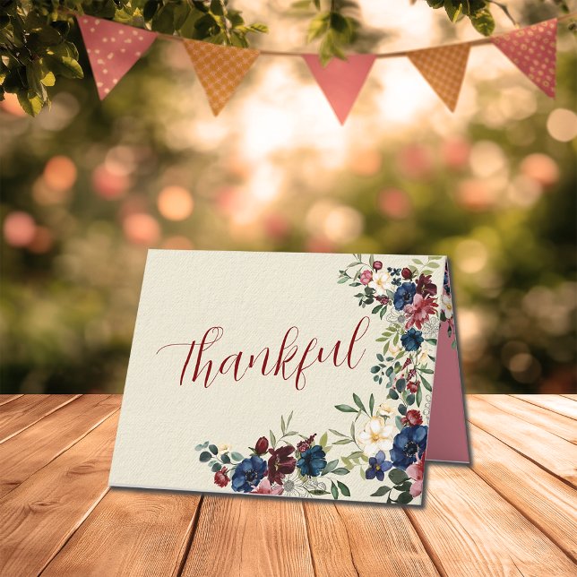 Rustic Florals Holiday Generic Custom Message Card (Creator Uploaded)