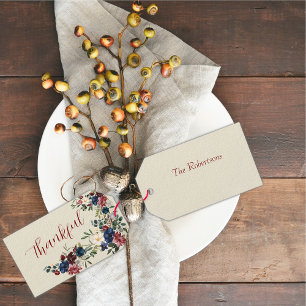 Rustic Florals Holiday Generic Custom Message Gift Tags