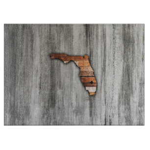 Rustic Florida Shape Cutting Board