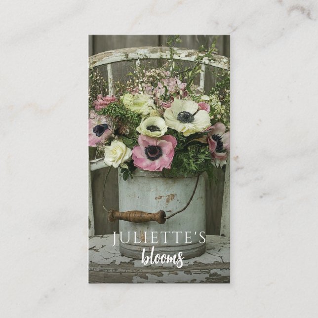 Rustic Florist Floral Arrangements Business Card (Front)