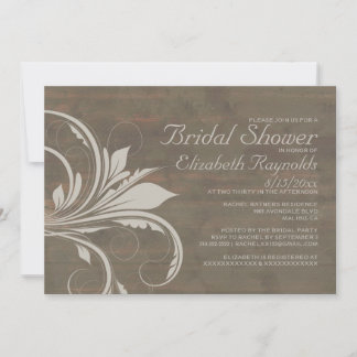Rustic Flourish Bridal Shower Invitations