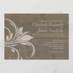 Rustic Flourish Wedding Invitations