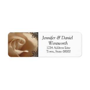 Rustic Flower Address Labels Cream Rose