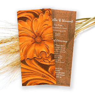 Rustic Flower Country Western Wedding Program Programme