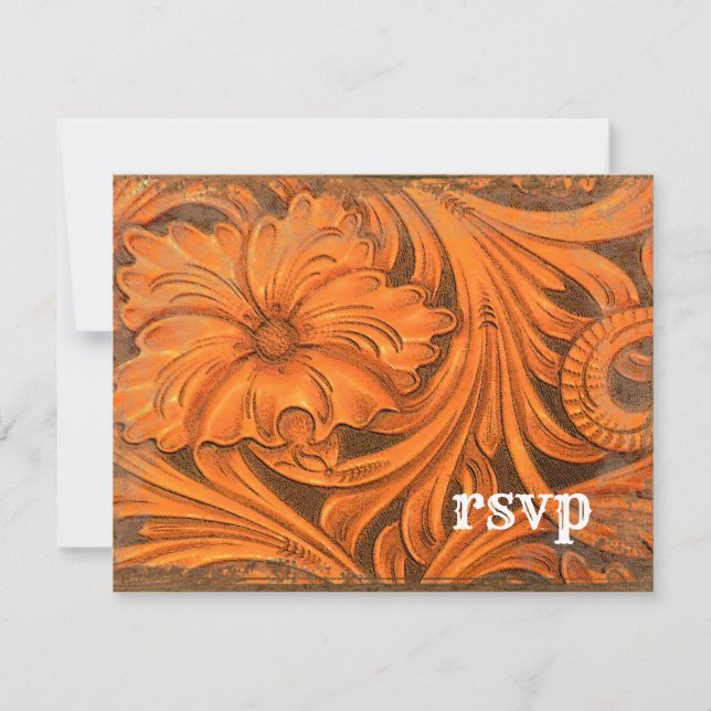 Rustic Flower Country Western Wedding RSVP (Front)