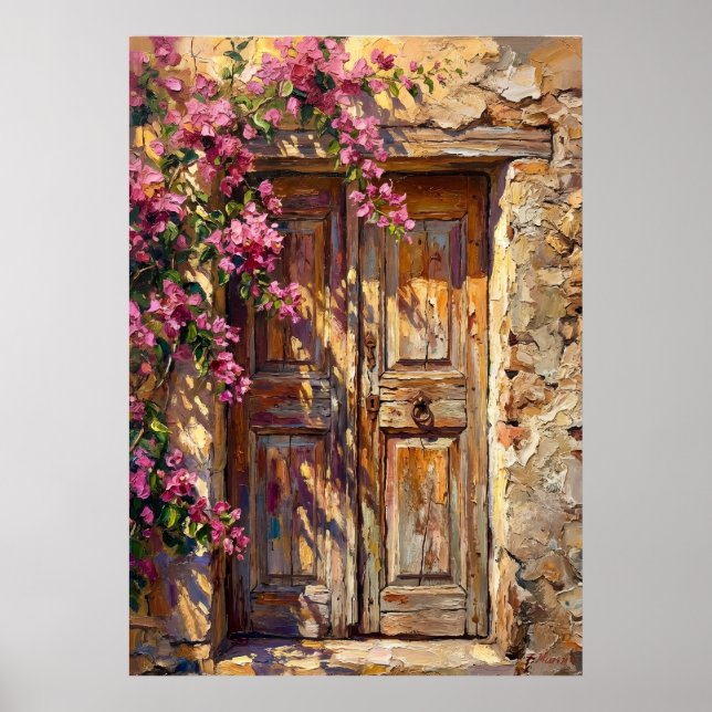 Rustic Flower Doorway Poster (Front)