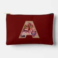 Rustic Flower Initial A Burgundy
