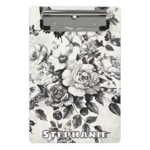 Rustic Flowers and Butterfly - Aged Paper (3) Mini Clipboard