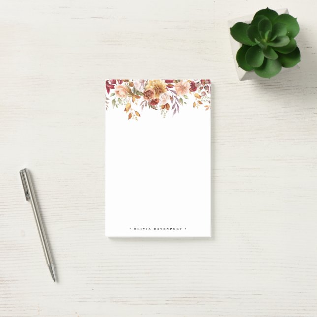 Rustic Flowers and Pumpkins fall Notes  (Office)