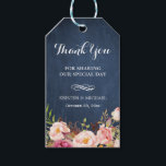 Rustic Flowers Blue Chalkboard Wedding Thank You Gift Tags<br><div class="desc">Rustic Flowers Blue Chalkboard Wedding Favour Thank You Gift Tag.
(1) For further customisation,  please click the "customise further" link and use our design tool to modify this template. 
(2) If you need help or matching items,  please contact me.</div>