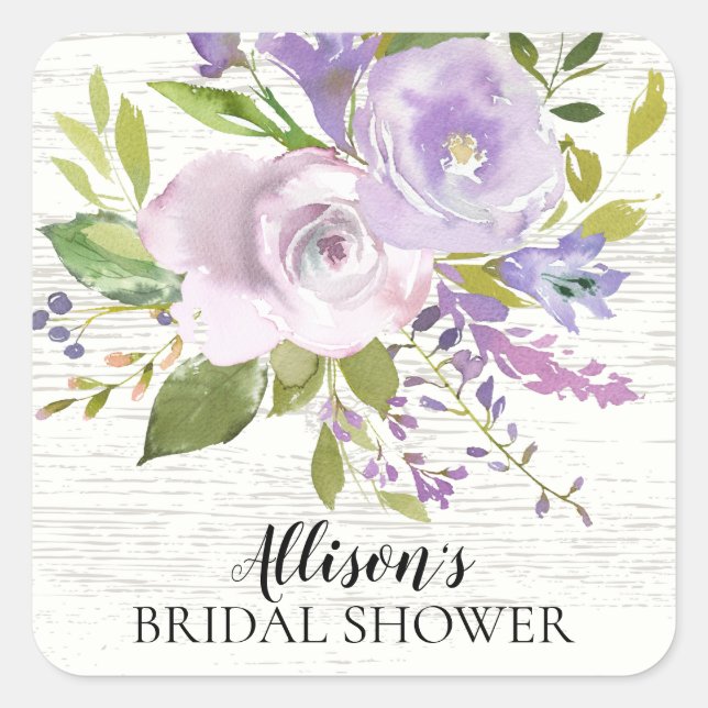 Rustic Flowers Bridal Shower Envelope Seal (Front)