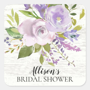 Rustic Flowers Bridal Shower Envelope Seal