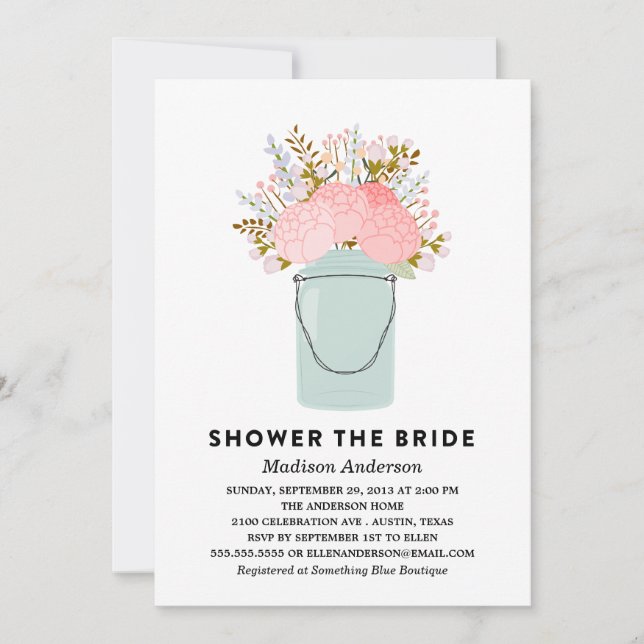 RUSTIC FLOWERS  | BRIDAL SHOWER INVITATION (Front)
